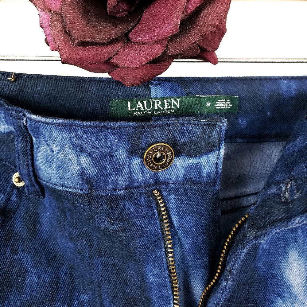 Lauren Ralph Lauren Tie Dye Skinny Cropped Jeans 2 - Picture 3 of 6